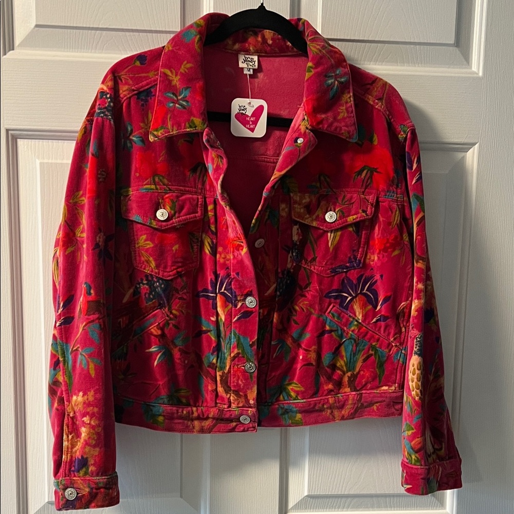 Ivy Jane Red Floral Jean Jacket